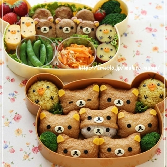 リラックマお稲荷さんの行楽弁当＊キャラ弁