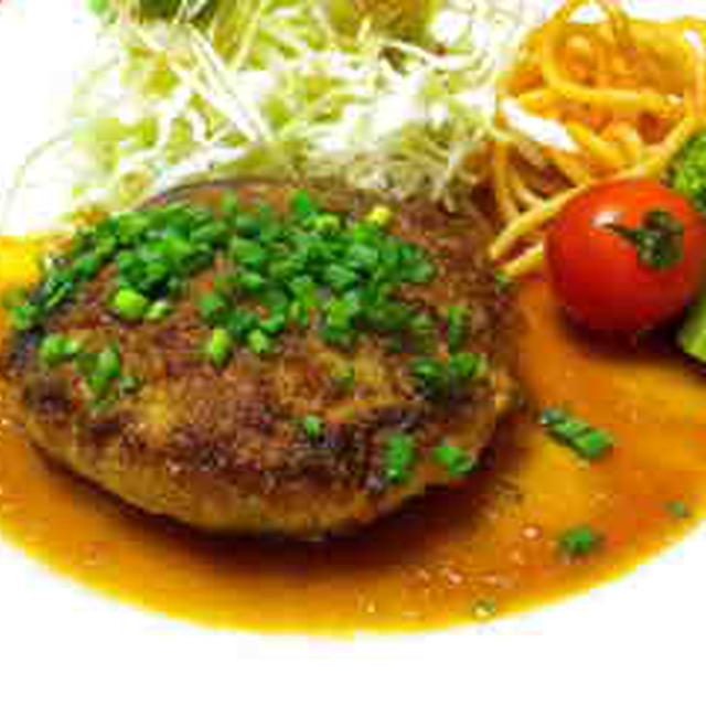 今日のまかないハンバーグ「幻の古代豚ハンバーグ 和風おろしソース」