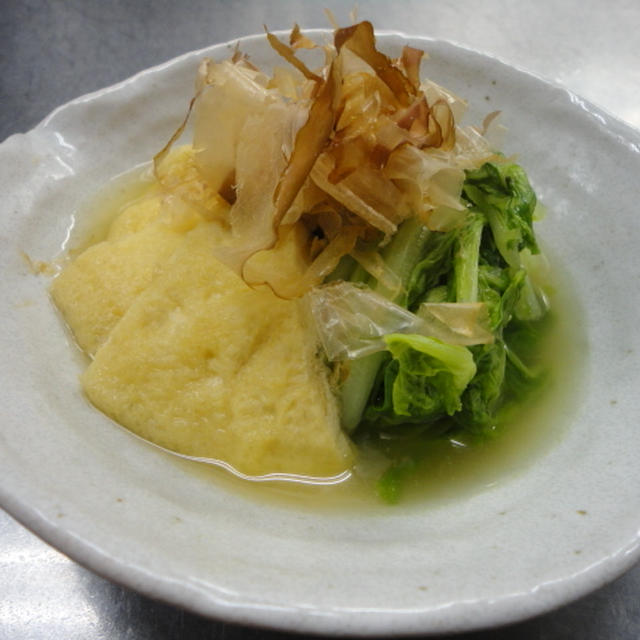 今日は食感☆油揚げと青菜の煮浸し c/w 師走の日曜日