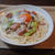 春キャベツとキノコの和風カルボナーラうどん