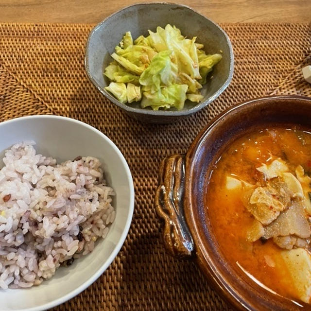 充填豆腐でチゲ