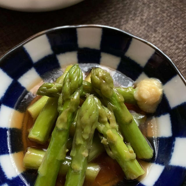 レンジで簡単♪アスパラガスの焼き浸し