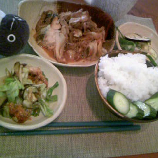 野菜の塩揉み鰻和え