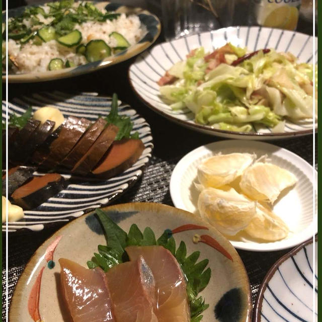 鯵の混ぜご飯とカンパチ漬