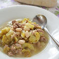白いんげん豆とキャベツと生ソーセージのスープ