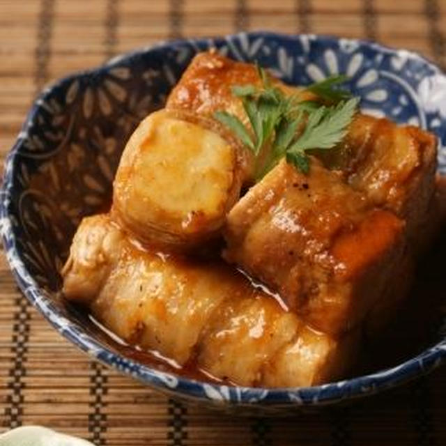 厚揚げ豚巻きのこっくりコチュヂャン煮