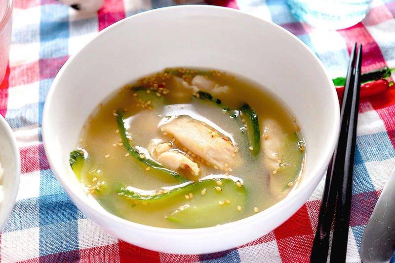 ささみときゅうりの中華スープ【簡単低カロリーでダイエットにも】｜レシピ・作り方