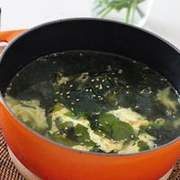 スパイス大使♪ジンジャーぽかぽか♪わかめと卵の煮干しスープ☆彡