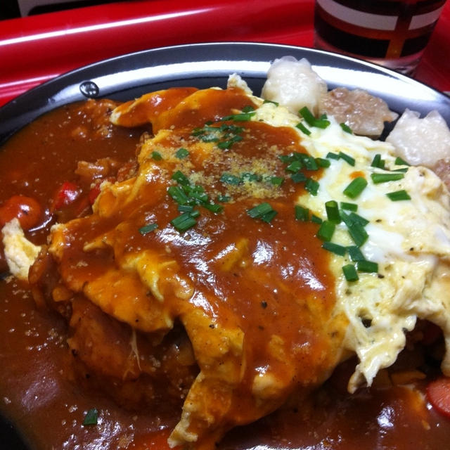 ～ひとりご飯～あんかけオムライスの献立