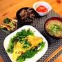 夜は納豆オムレツ！