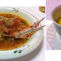 ワタリ蟹のトマトスープ、焼きカツ、洋風茶碗蒸し　他