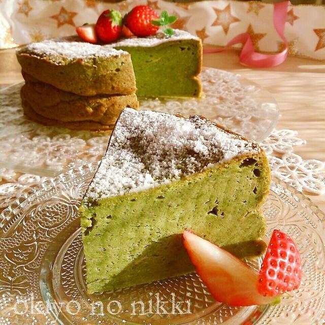 抹茶と豆腐のしっとりガトーショコラ。