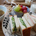 きゅうりサンドとハムサンドの朝ごはん#本日のおうちごはん