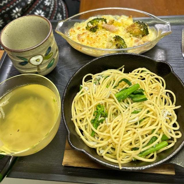 3.24☆【お家ごはん・夜】三太郎グラタンとパスタ❣️ﾃﾞｽ。ワタシNTGk❗️