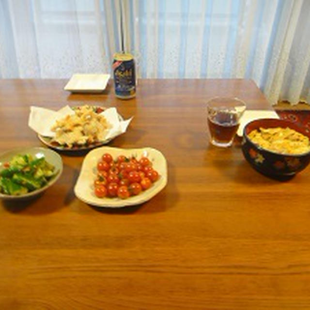 ６月２６日の夕飯　***　やる気のない　親子丼Day　***