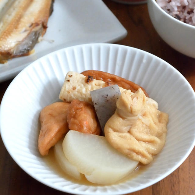 まさかの、夏おでんの晩ごはん。（もち巾着デビュー戦）