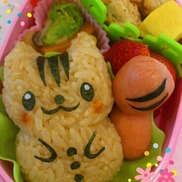 リスの雪だるま弁当♪