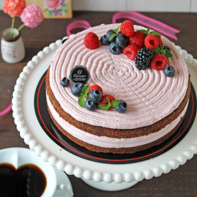 甘酸っぱいラズベリークリームのチョコケーキ 簡単デコレーション By ぱおさん レシピブログ 料理ブログのレシピ満載