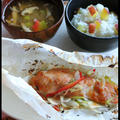 秋鮭のちゃんちゃん焼き風とサツマイモご飯