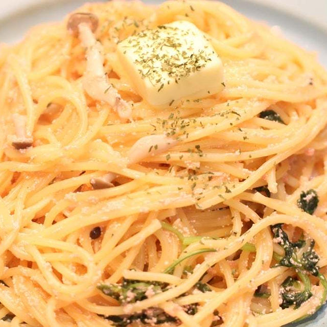 夫が食べそこなった物フライパンひとつで明太パスタ作りました＾＾