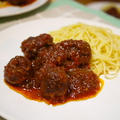 ごろごろミートボールのパスタ