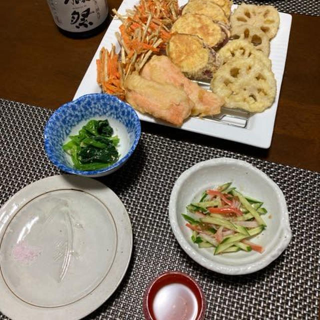 天ぷらの夕食