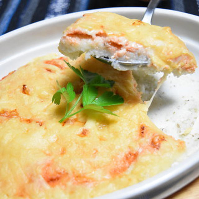 大和芋のもちチーズ明太風【ぐんまクッキングアンバサダー】すりおろしてかけて焼くだけ、大和芋がおもちみたいな簡単おつまみ。