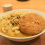 余ったカレーとつゆで、カレーうどん。コロッケもトッピング｜パパの料理塾オンラインを無料で開催する理由は？