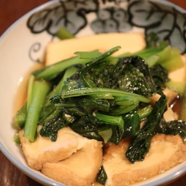レシピ　小松菜とさつま揚げの煮びたし