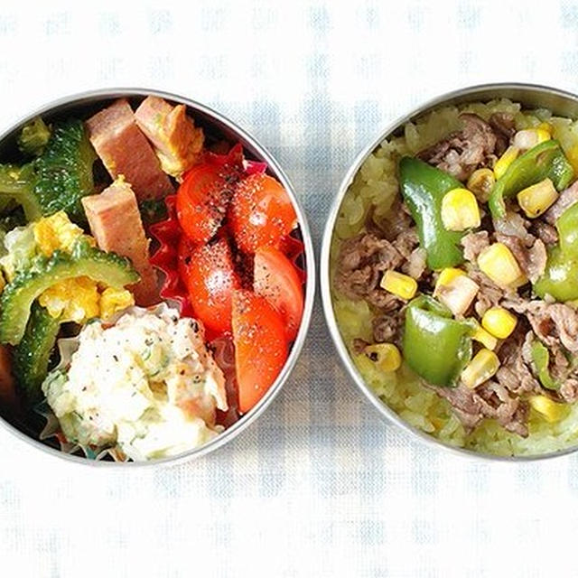 ◆夕食のリメイク♪ビーフライス弁当