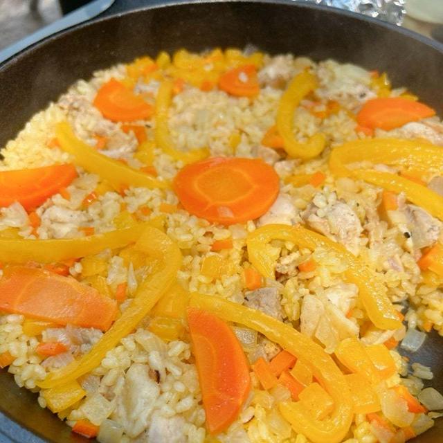 デイキャンプで食べたパエリヤが最高だった❤️
