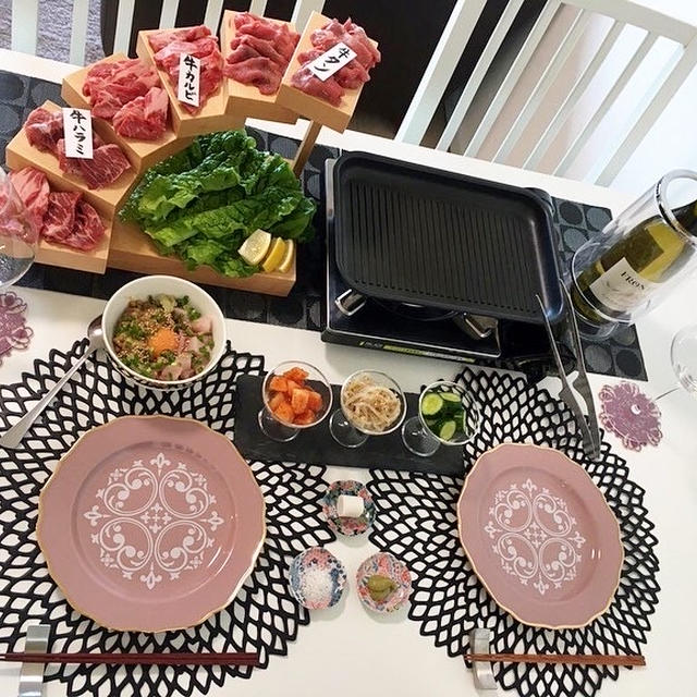 テンション上がる肉の階段！おうち焼き肉！