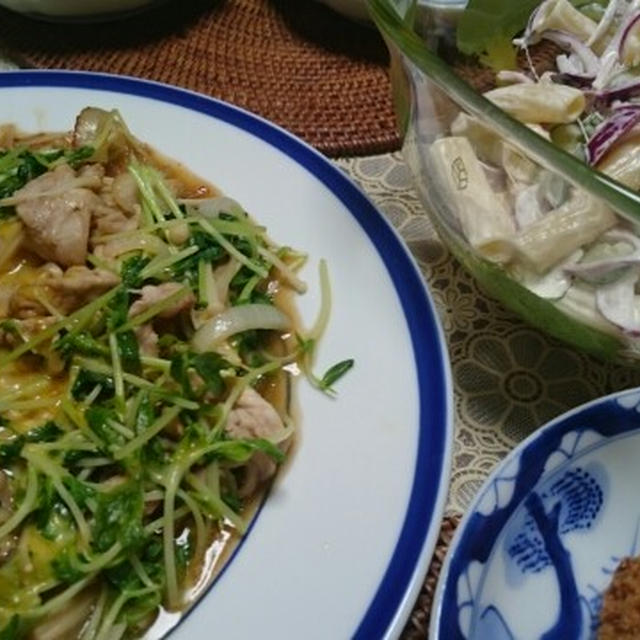 豚肉と野菜のソース&カレーチーズ炒め