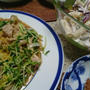 豚肉と野菜のソース&カレーチーズ炒め