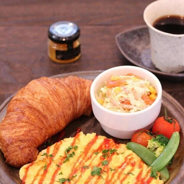 朝カフェ★ふわとろオムレツプレート