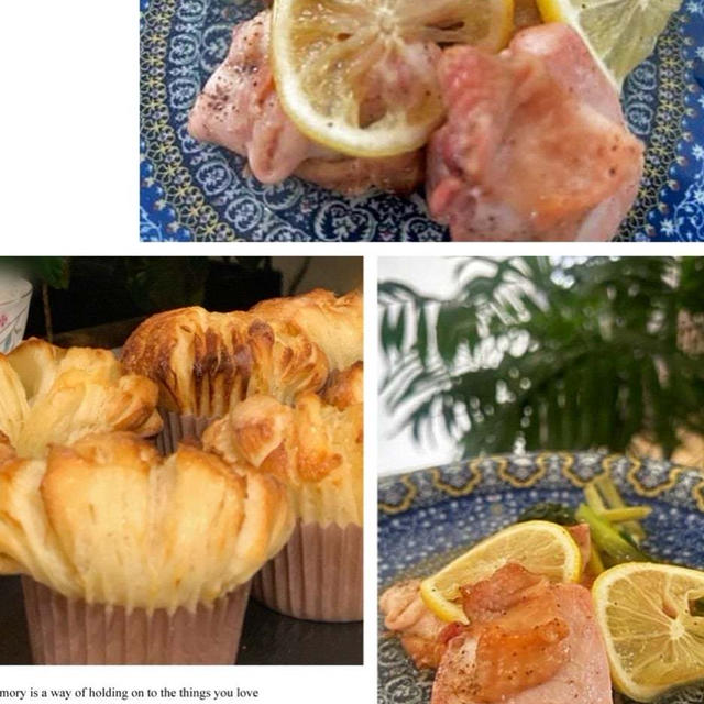 オーブン使用で暑さ対策〜レモンでさっぱりチキンソテー‼︎自宅用パンはバターブレーキ