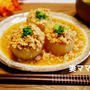 大根のピリ辛鶏そぼろあん♪　Simmered Daikon & Chicken Mince