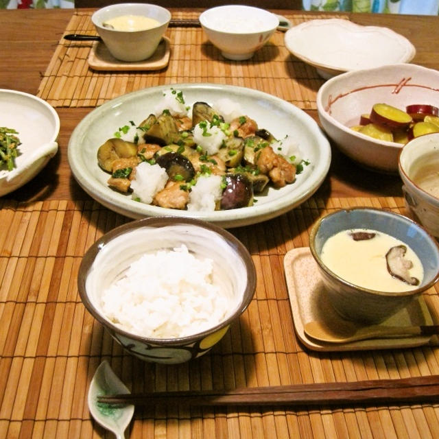 鶏と茄子の焼き浸し