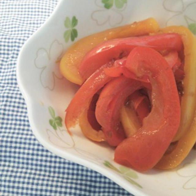 簡単副菜♪パプリカの和風ペペロナータ♪