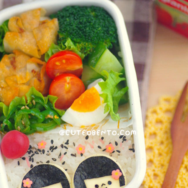 双子の女の子のお弁当