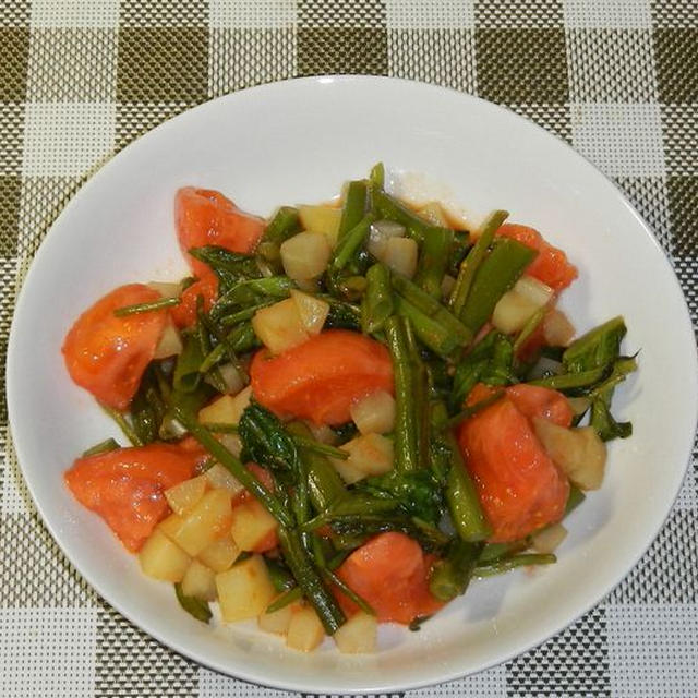 空芯菜とトマトの炒めもの