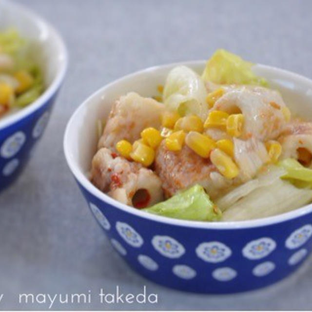 一度食べたらハマる！ヤミツキ系節約おかず《ちくわとレタスのスイチリサラダ》