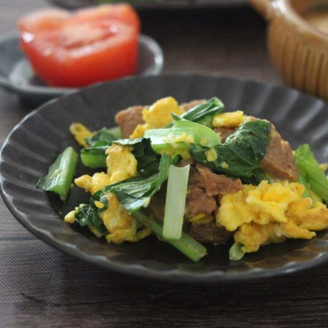 小松菜と大豆ミートの卵炒めとダイエット献立