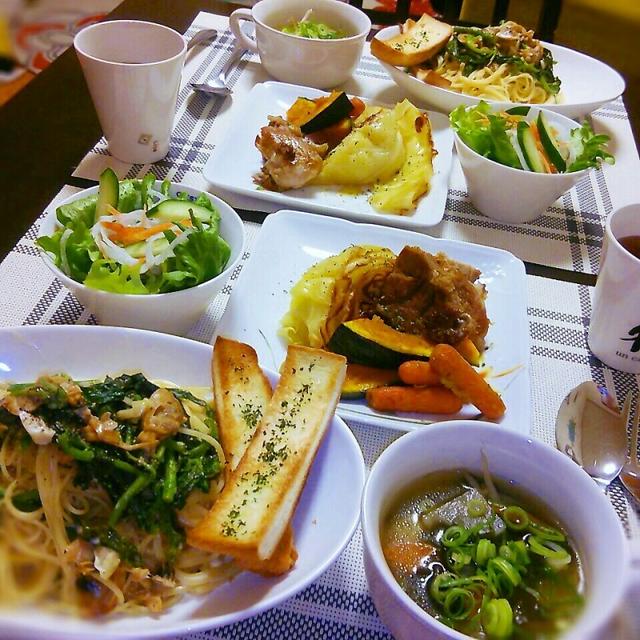 ローストポークとクリームパスタ