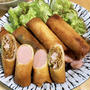 焼きそばとソーセージの春巻き