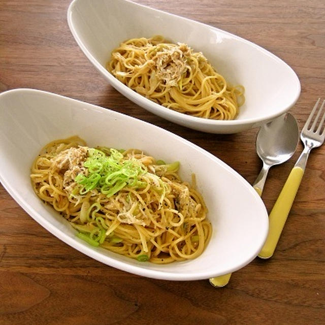 タラゴンさんの*しらすと葱のバター醤油パスタ