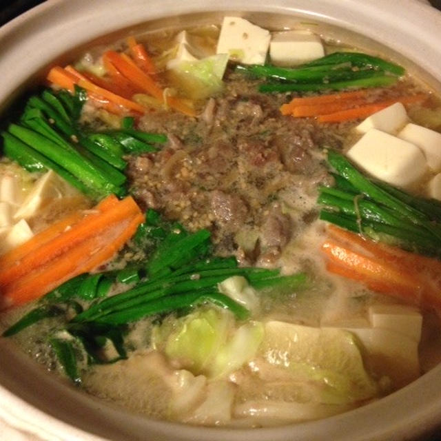 昨夜は韓国風牛鍋～