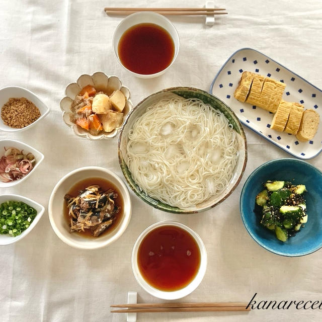 【日本のお家ごはん】 冷麦ランチ