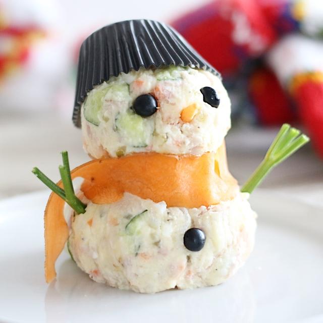 デリ惣菜で作る簡単ゆきだるまサラダ♪