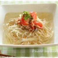 ツナとトマトのイタリア風ぶっかけそうめん